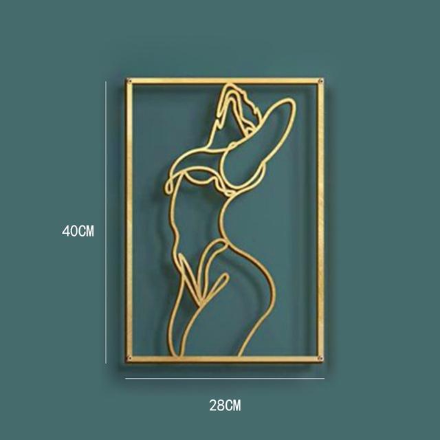 Abstract Home Decoration Woman Iron Wall Hanging Wall Line Drawing Wall Decor Modern Metal Body Outline Poster Bedroom Decor