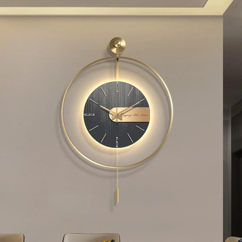 Simple Wall Clock Modern Design Art Clock Living Room Decoration Backlight Mute Wall Clock Home Decoration