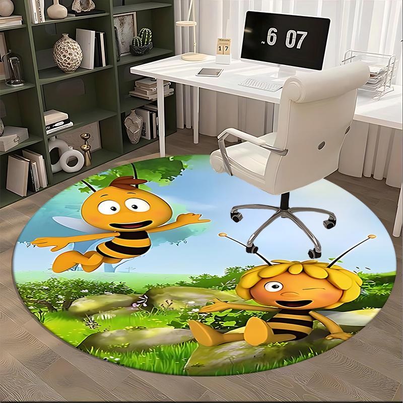 Bee themed Chair Mat   Round Carpet for Home Decor, Office Use, Gift Idea   Suitable for Bedrooms, Living Roomss0290b