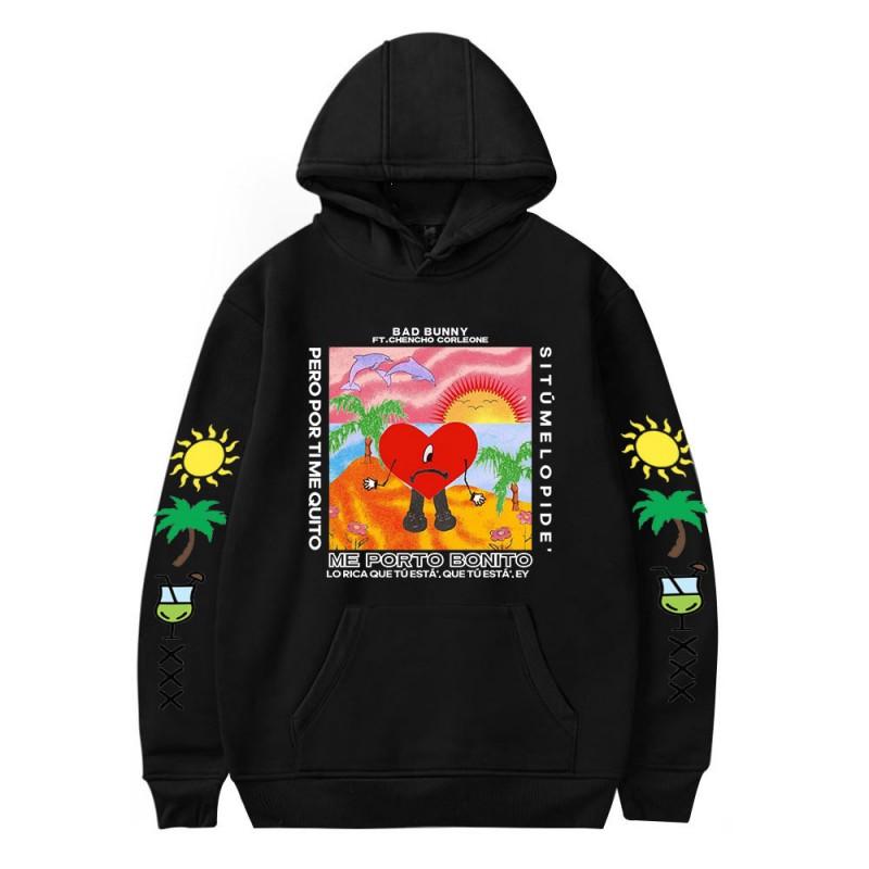 Bad Bunny Graphic Print Unisex Oversized Crewneck Sweatshirt Casual Long Sleeve Hoodie Fall