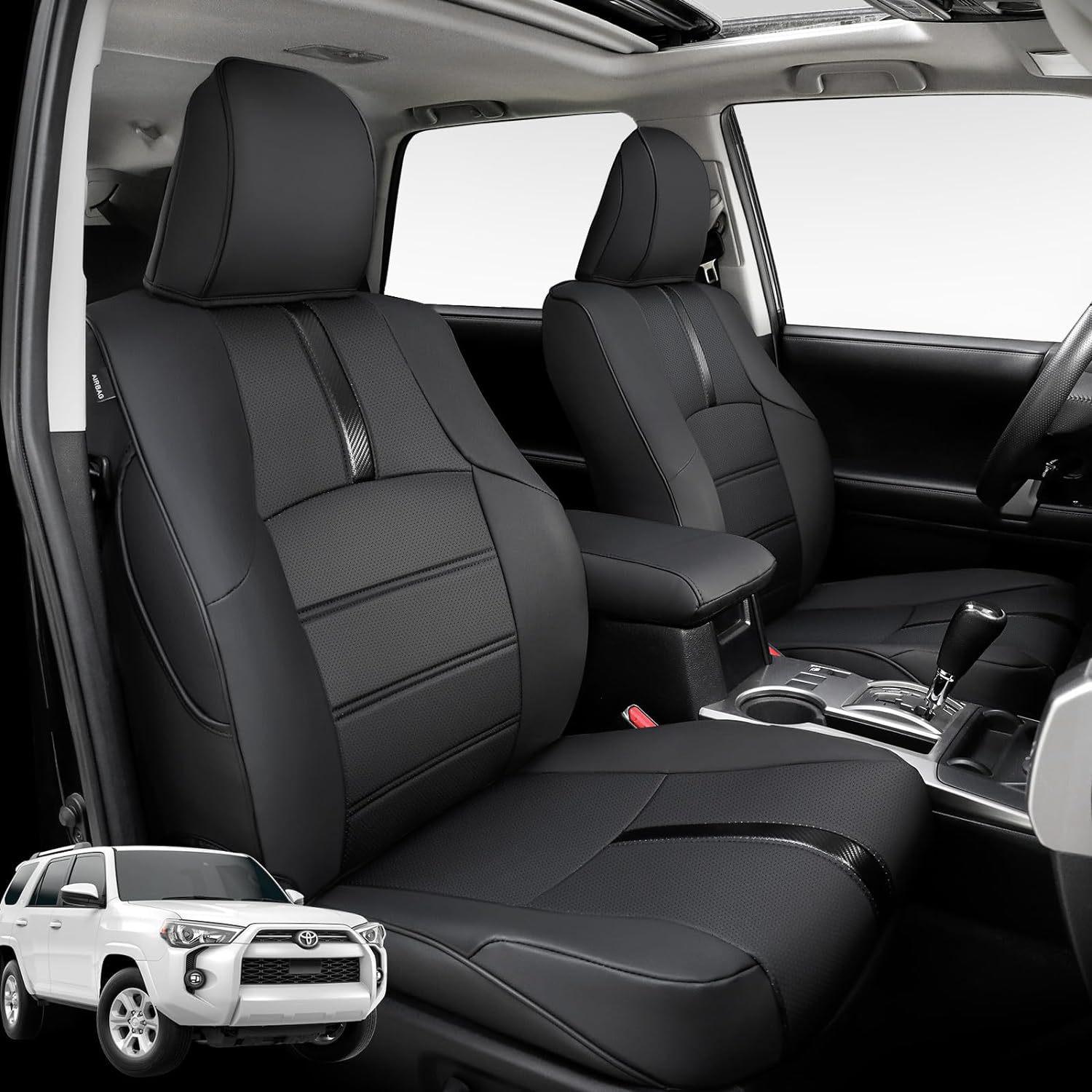 

Кожаный чехол на сиденье Toyota 4Runner на все сезоны, универсальный размер, полная защита 2011-2024, 5 seats чёрный