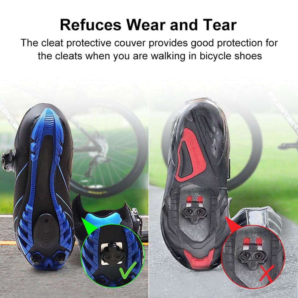 1 Pair Bike Cleat Covers Confortable Skidproof Wear-resistant Simple Installation Self-locking Protection Cover