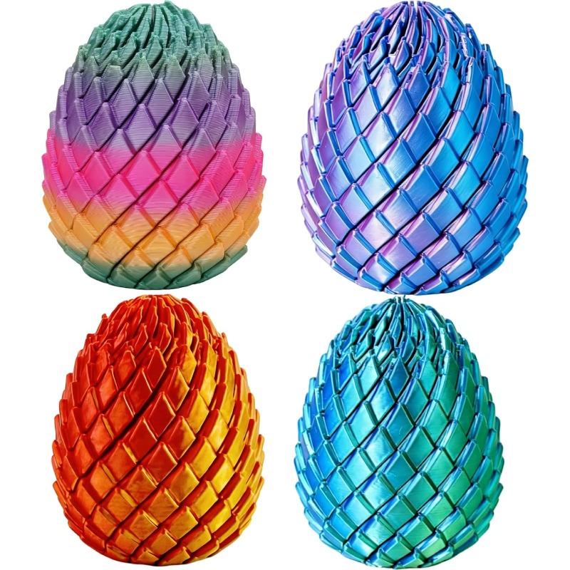 Twisty Fidget Egg, 3D Printed Slippery Egg Fidget, Easter Dragon Eggs, Easter Basket Stuffers Essentials,Stress Relief Desk Fidget Toy for Adults