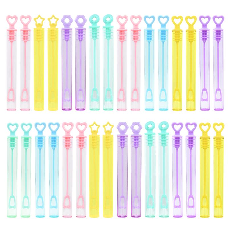 10-50pcs Colorful Bubble Soap Bottle Heart Wand Empty Tube Kids Birthday Party Favors Pinata Filler Toys Wedding Gifts for Guest