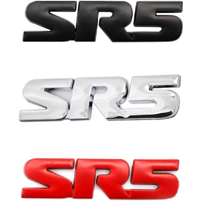 2X SR5 Emblem 4X4 Car Side Fender Rear Tailgate Decal Metal Sticker Badge Suitable for Tacoma (Silver)