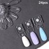 24 Peças Cartela de Cores de Esmalte Magnética para Exibição de Pontas de Unhas Postiças Transparentes Cartão de Cores Suporte para Gel de Esmalte Paleta de Unhas Prática com Cola