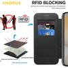 For Samsung Galaxy S24 FE Case Compatible with MagSafe RFID Blocking Card Holder Leather Phone Cover