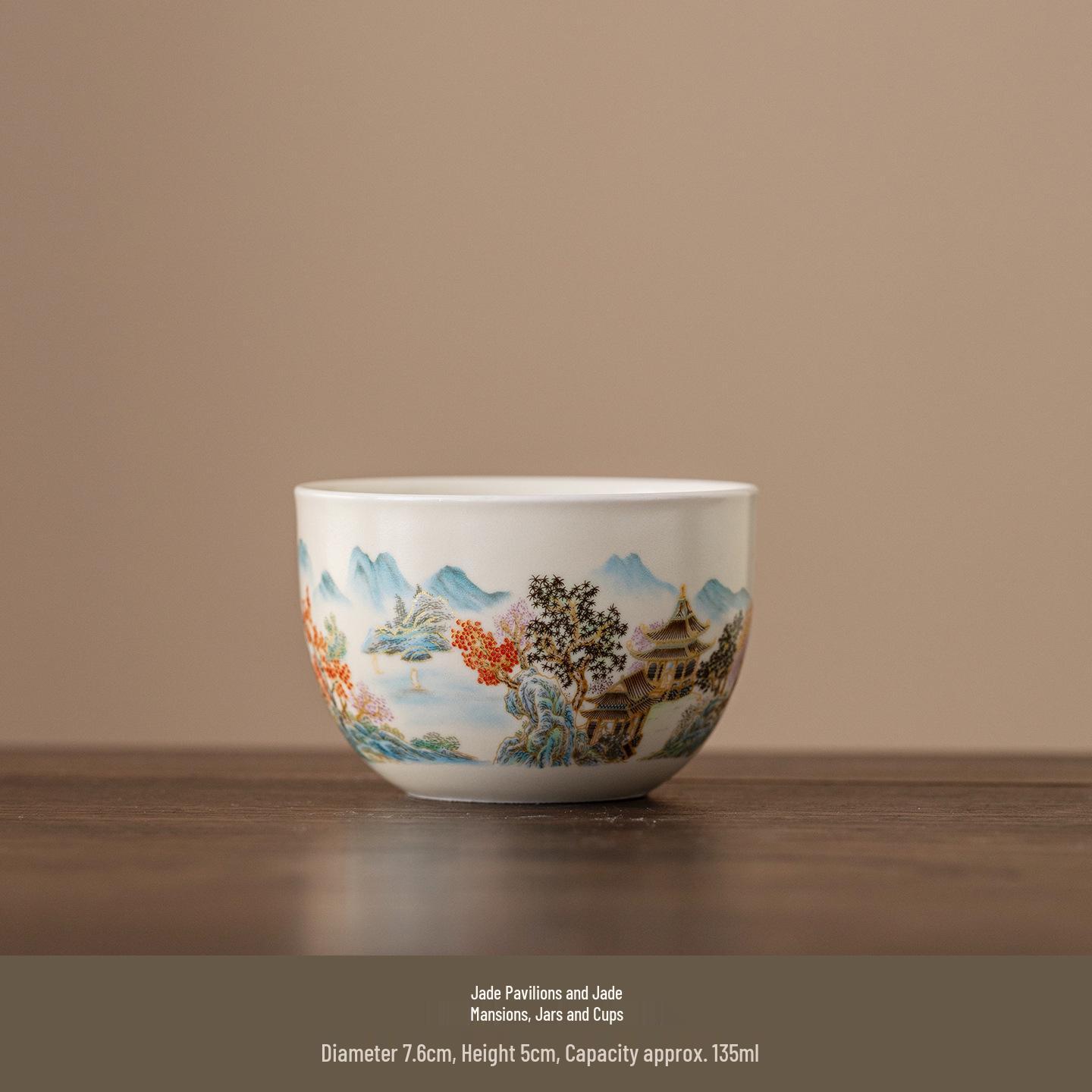 Gaiwan Teacup & Master Kung Fu Tea Set - Palace Museum Inspired Ceramic Collection Floral Pattern