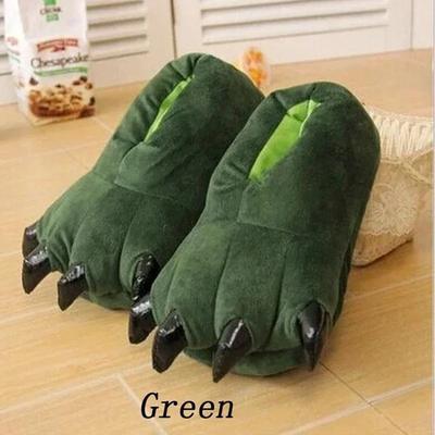 Fashion Winter Soft Warm Monster Dinosaur Paw Funny Slippers for Men Women Kids Parent-child Home House Slipper Shoes Room Cotton Shoes