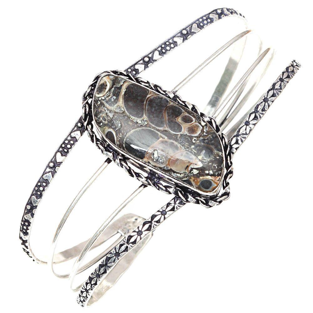 

Старинные ювелирные изделия Turtela Jasper Gemstone Браслеты-манжеты 7 Регулируемые