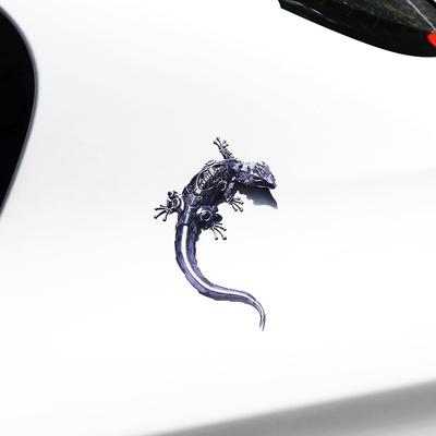 3D-Autoaufkleber für Fenster, Gecko, Gekko, mechanisches Eidechsen-Emblem, Chrom-PVC-Aufkleber