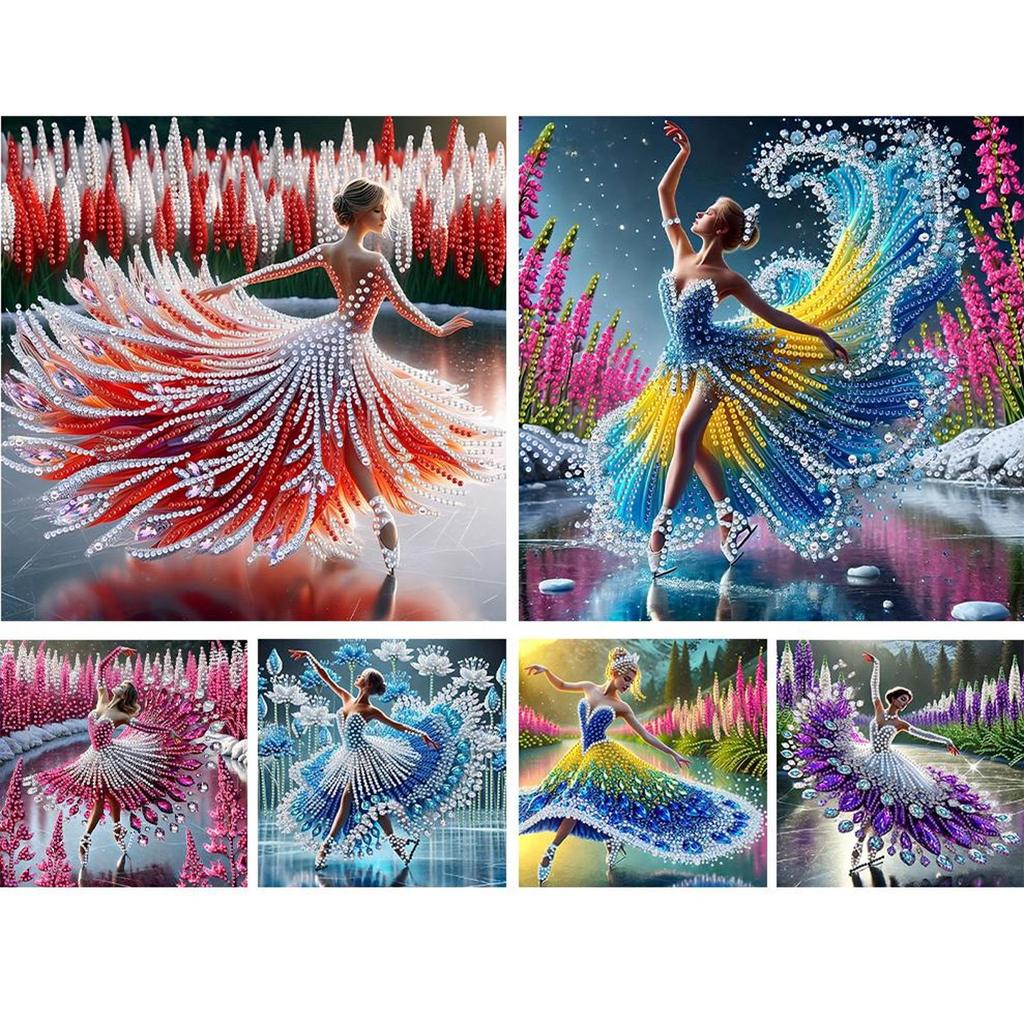 5D-Diamant-Malerei-Set zum Selbermachen, teilweiser Spezialbohrer, Mädchen-Dekoration, 30 x 30 cm