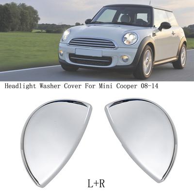 Chrome Left+ Right Headlight Washer Cover 61672752559/60 For Mini Cooper 08-2014