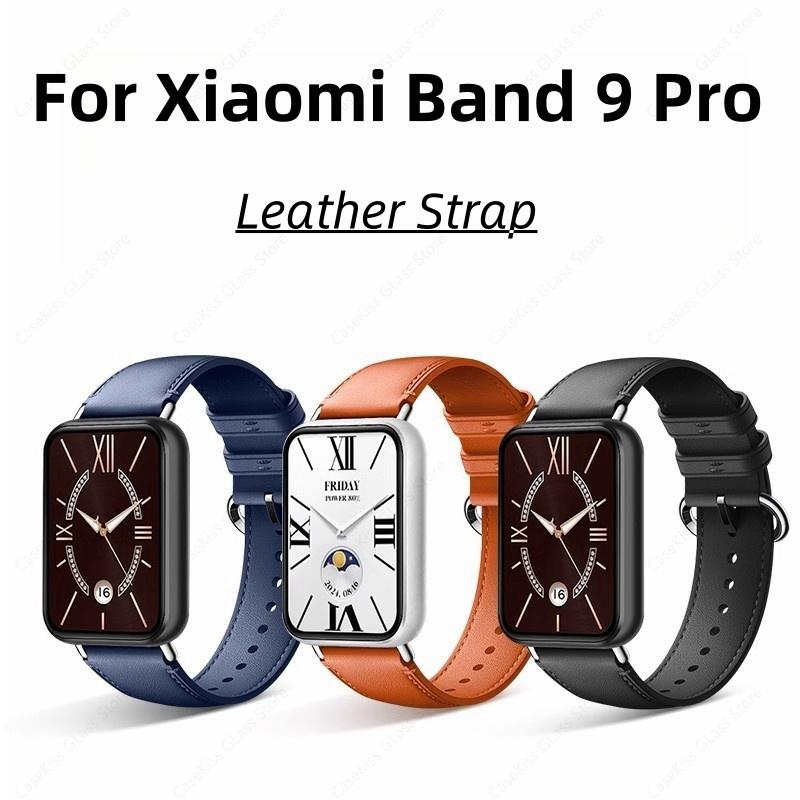 Leather Strap For Xiaomi Band 9 Pro Miband 9pro Soft Breathable Watchband Bracelet for Miband 8 Pro 9pro Correa Accessories