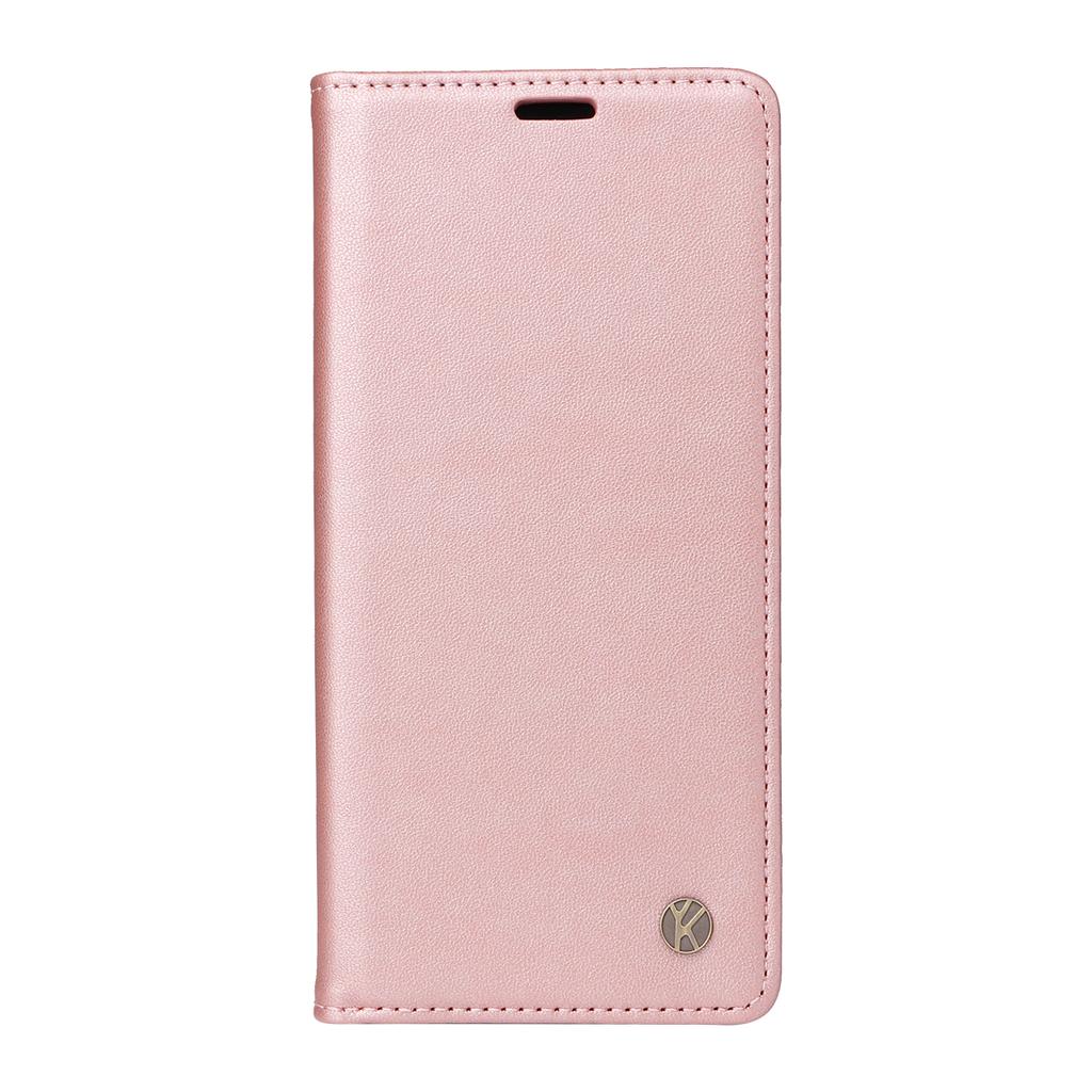 For Oppo Reno14 5G (China)/Oppo Reno14 F 5G/Oppo Reno14 5G (Global) Phone Cases YIKATU Magnetic Closure PU Leather Mobile Cover -  Rose Gold