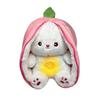 Baby Breathing Rabbit Plush Toy with Soothing Music Carrot Light Musical Strawberry Stuffed Bunny Plushie Animal Doll