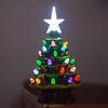 Ceramic Christmas Village Decoration Tree with Tree Topper Star Multicolored Lights Christmas Tree Night Light Holiday Decor