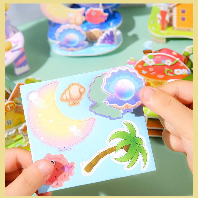 4 Set 3D Açılır Kart Yapboz Kiti - Kendin Yap Montaj El İşi, Çocuklar İçin Eğitici Yapım Oyuncağı, Eşsiz Öğrenci Hediye Fikri