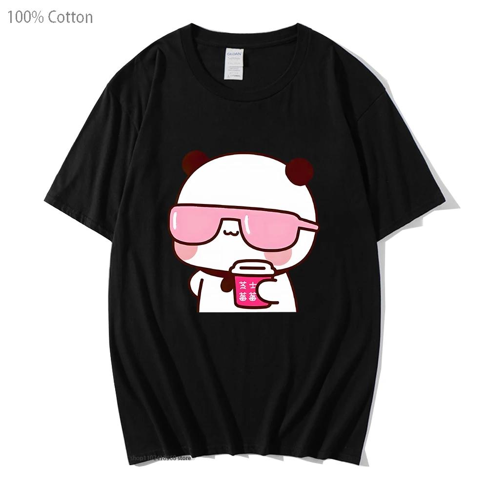 Couple Shirt Bubu Is Watching Movie With Dudu Tshirts Cartoon Cute Graphic Tshirt Unisex Kawaii Y2k Top 100 Cotton Unisex Clothes