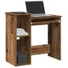 VidaXL Desk with Shelves Old Wood 84x40x78 Cm Engineered Wood, Computer Desk, Standing Desk, Desk with 860452