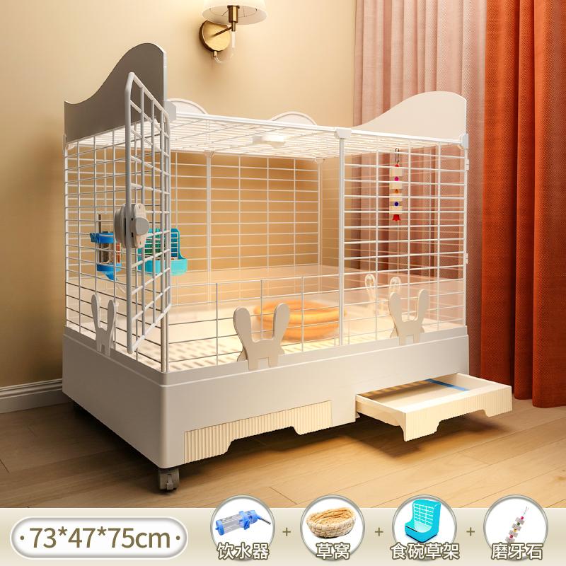 

Spray-Proof Rabbit Cage Large Indoor Habitat for Dwarf Pets Double-Layer Guinea Pig Hutch Spacious Bunny Villa & Enclosure Cages