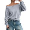 Women's Off-Shoulder Long Sleeve Sweatshirt Casual Loose Fit Color Top