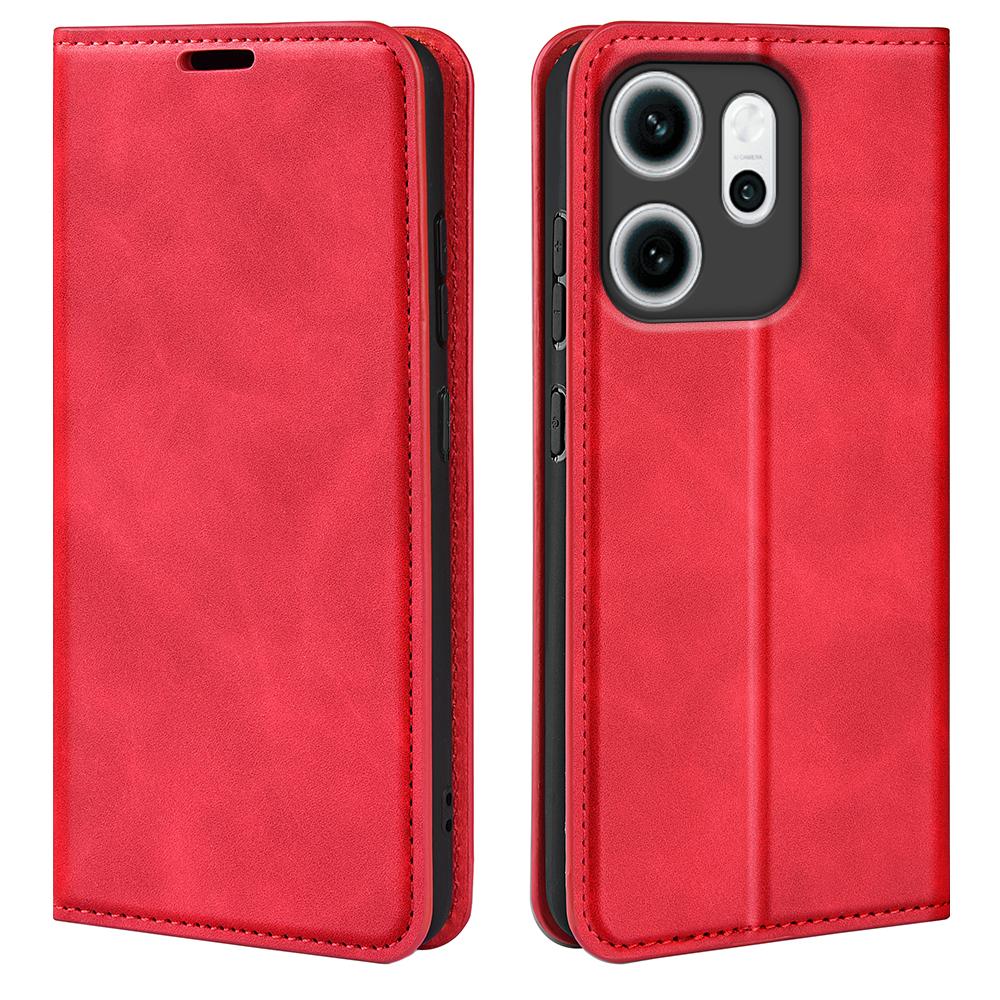 For Oppo Reno14 F 5G Case Skin Touch Leather Wallet Phone Cover