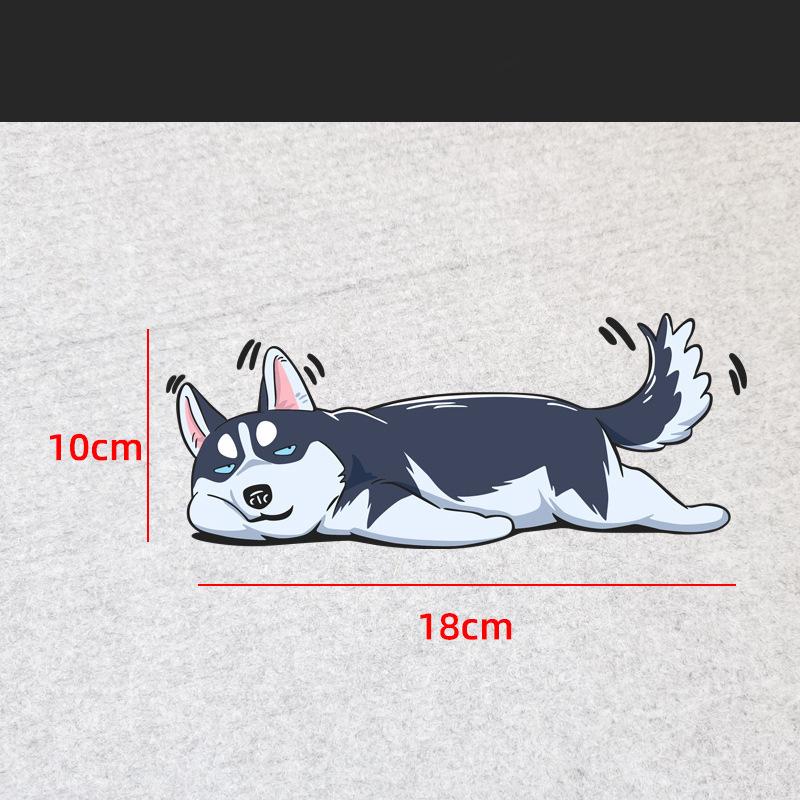 Reflective Husky Cartoon Dog Car & Motorcycle Scratch Cover Sticker