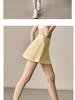 White Sports Mini Skirt: Two-Piece Style, Anti-Exposure - Perfect for Badminton, Tennis, Running & Fitness. Women's Half Skirt for Summer.