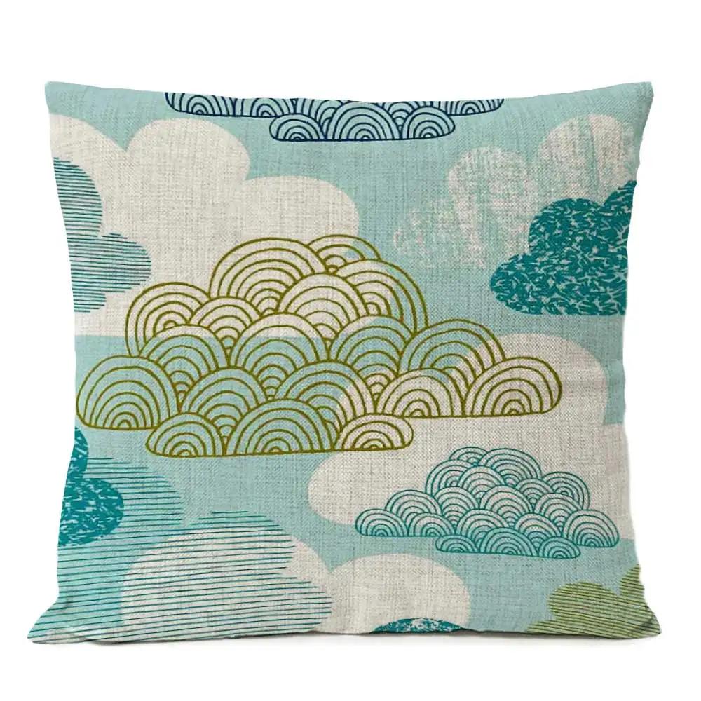 Home Decorative Throw Pillow Rustic Geometric Floral Pillow Cover Multicolor Flower Pillow Case Sofa Cushions 4545cm