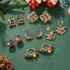 Color Personalized European and American Style Earrings Love Geometric Zircon Christmas Color Retention Earrings Creative Stud Earrings