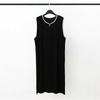 Men Modal Cotton Men Plus Size Night Gown for Summer Solid Color Thin Sleeveless Medium Long Loose Button Vest Style Dress