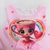 Vestito a Gilet con Fiocco per Ragazze Cappuccino