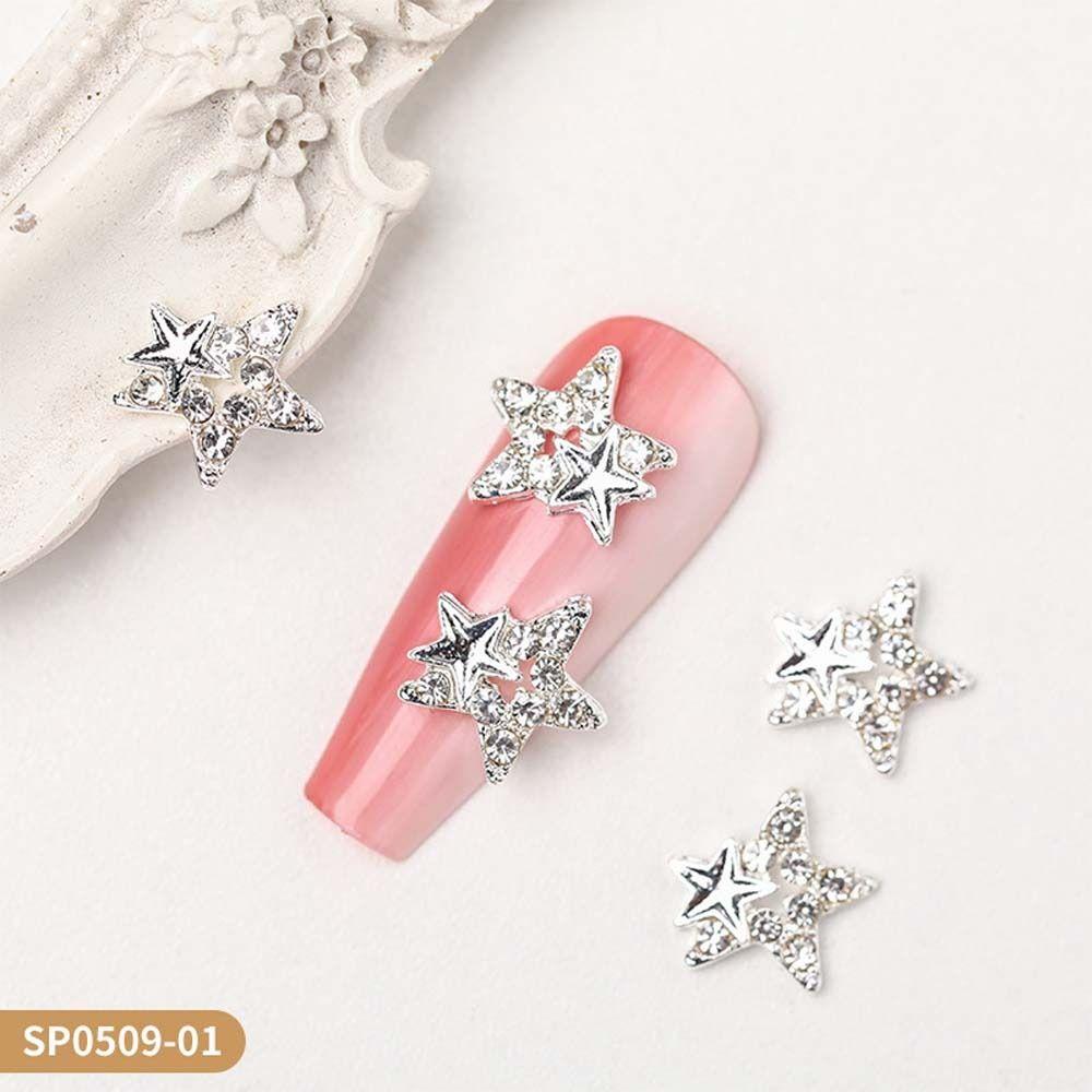 10Pcs/set DIY Nail Ornaments Star Nail Rhinestones Butterfly Nail Decorations  Nail Salon