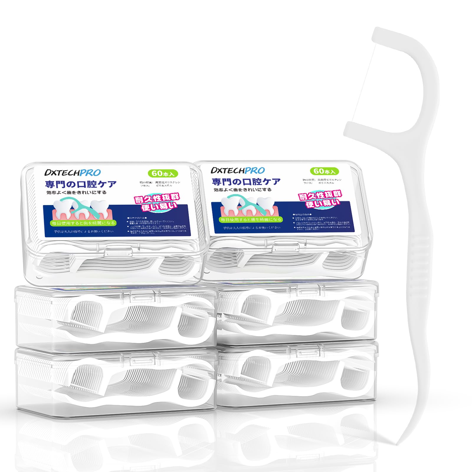 

DXTECHPRO Dental for Narrow Interdental Easy to Large x 6 360-Pack Floss, Ultra-Fine, Spaces, Use, Portable, Capacity, Beginner-Friendly [60-Pack