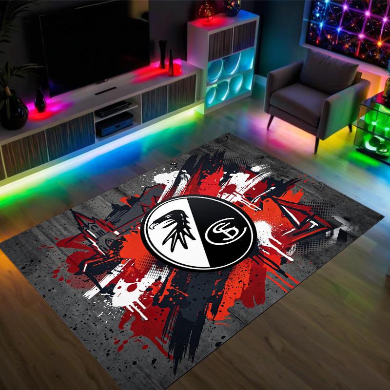 SC Freiburg FC Design Crystal Velvet Carpet Cozy Non?Slip Printed Rug For Bedroom Living Room Entrance
