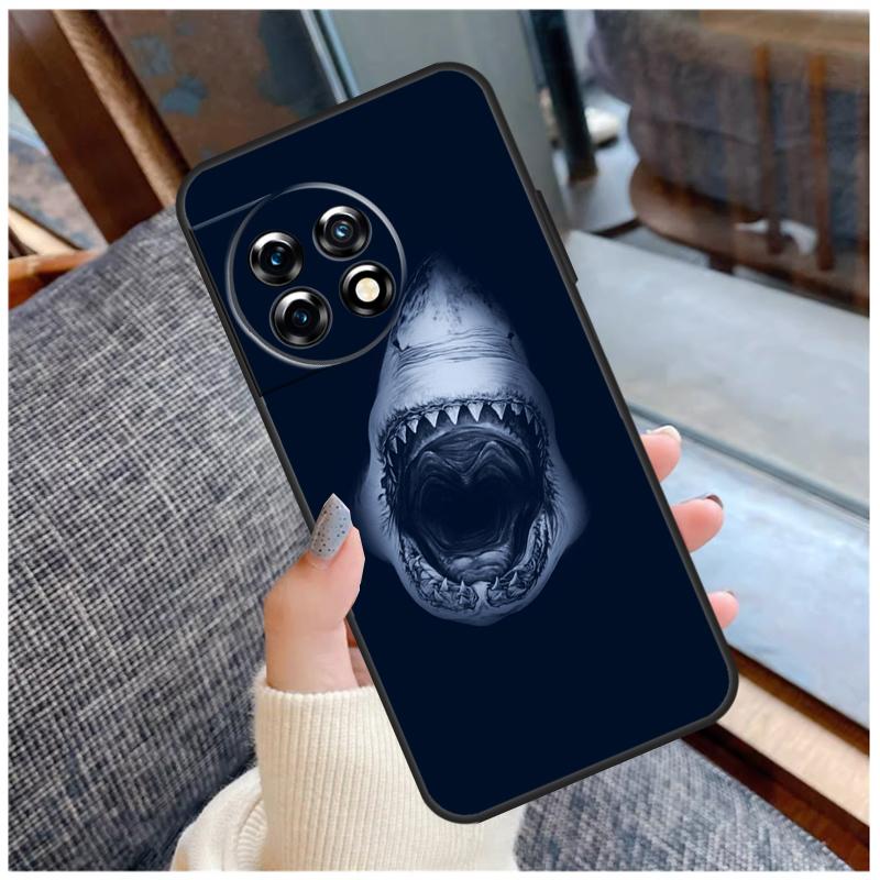 Ocean Shark Tooth Fish Case For OnePlus 13R 13T 12R 10R 10T 15 13 12 11 10 9 Pro Nord 5 CE 2 3 4 Lite N20 N30 Coque
