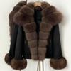 Daily versatile commuter wind duck down jacket women's winter cold and warm natural real fox fur collar thick coat