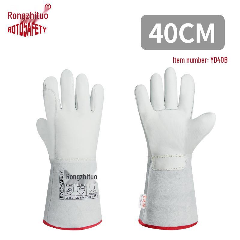 Ultra-Low Temperature Cold-Resistant Cowhide Gloves for Liquid Nitrogen, Dry Ice, and LNG Handling
