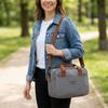 Solid Color Portable Lunch Bag Oxford Cloth Waterproof Thermal Insulated Lunch Box with Handle Large Capacity