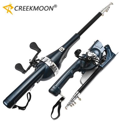 1.31M Canne da Mare Vestito Telescopico Pieghevole Mini Canna da Pesca Combo Bobina in Fibra di Vetro Richiamo Canna da Pesca Spinning Pesce Attrezzatura Set Linea