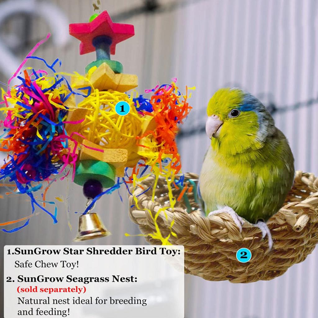 Bird Chewing Toys Foraging Shredder Toy Parrot Foraging Hanging Cage Toy for Pet Birds