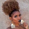 Short Afro Puff Curly Ponytail Drawstring Clip In Hair Extension Synthetic Curly Hair Curly Wig