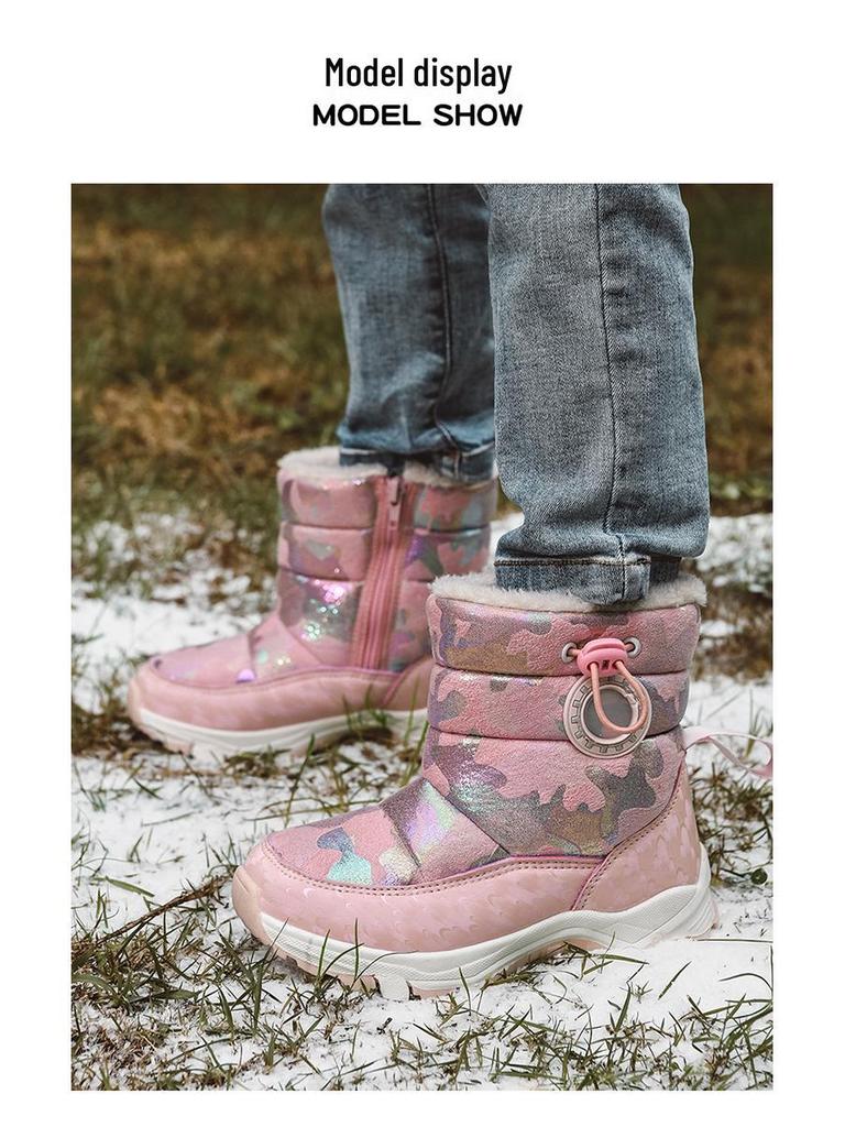 Children's Non-Slip High-Top Winter Snow Boots - Warm, Cute, Stylish for Girls