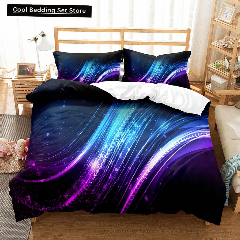3D Abstract King Queen Duvet Cover Solid Geometry Bedding Set Rotate Three-dimensional Space 2/3pcs Polyester Soft Quilt Cover