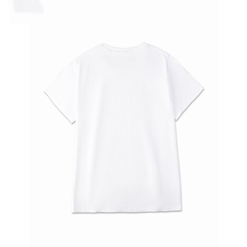 Li Ning Sports Fashion Series Letter Logo Cartoon Pattern Printed Loose Casual Short Sleeve T-Shirt Unisex Tops White AHSU837-2