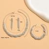 4PC Women's Fashion Geometric Necklace Earrings Bracelet Zircon Set Suitable for Wedding, Party, Festival Gifts-8912