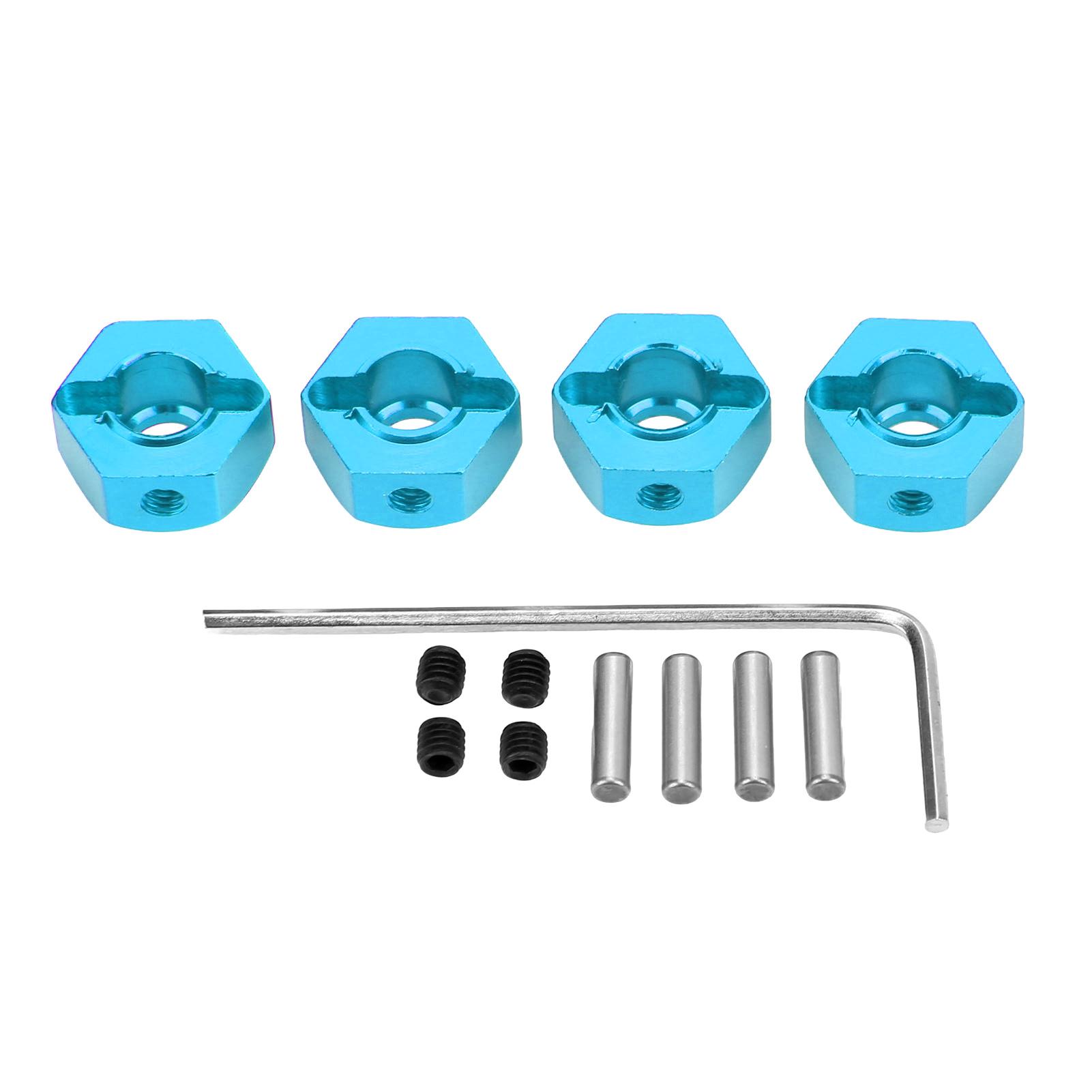 

4Pcs 12mm Hex Wheel Hubs Nuts Aluminum Alloy High Accuracy RC Wheel Hex Hubs Drive Adapter for 110