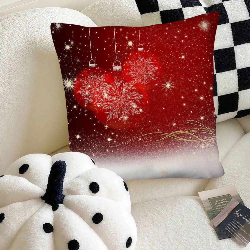 Weihnachts-Kissenbezug Mode Quadratischer Kissenbezug Schlafzimmer Sofa Zimmer Ins Dekoration Freizeit