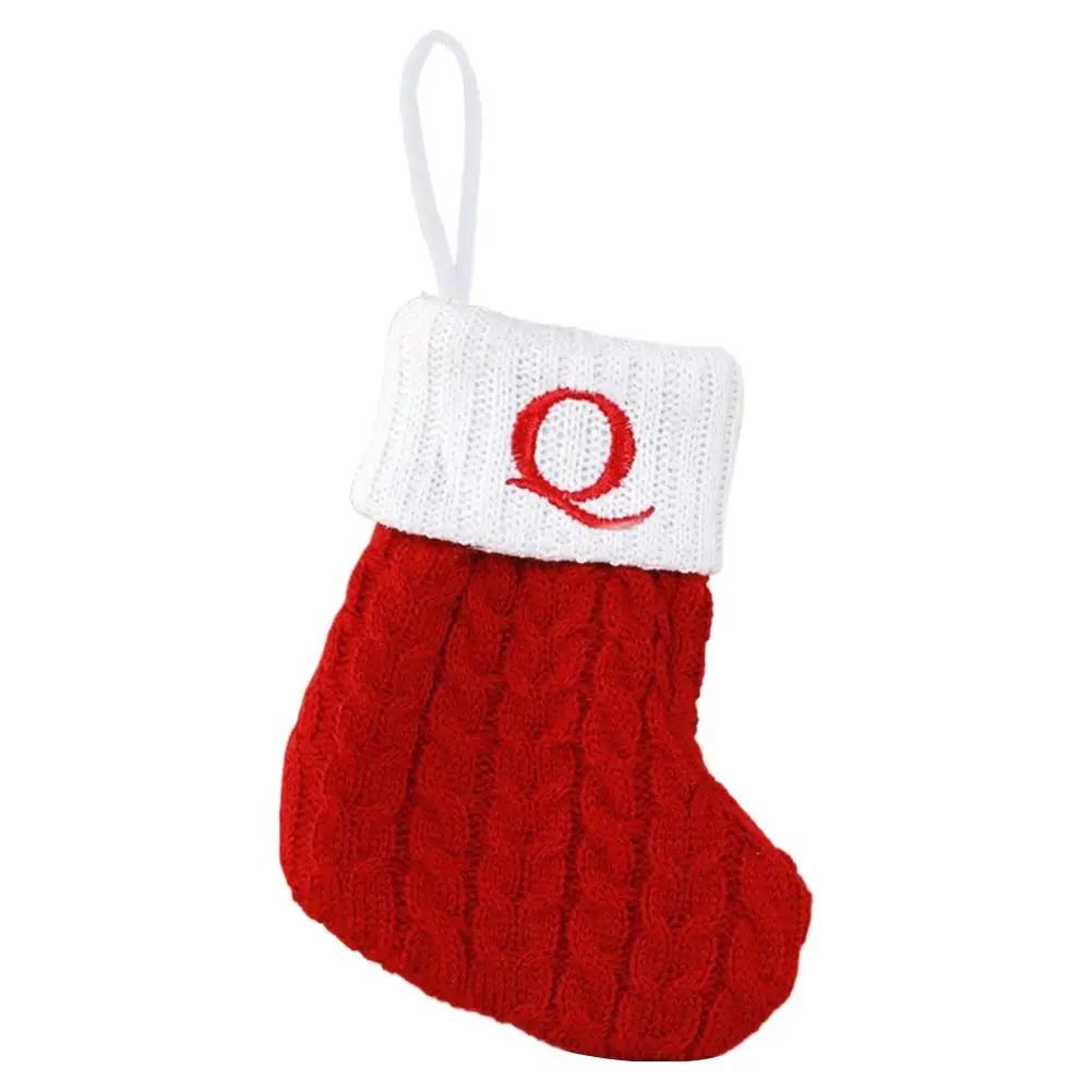 New Knitting Christmas Stocking For Home Decoration Xmas Tree Pendant Snowflake Alphabet Socks Perfect Gift With Letter Mon I7Y5